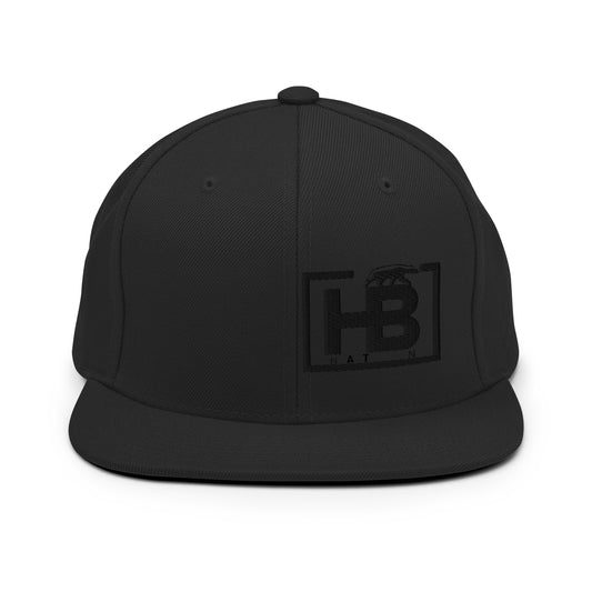 All Black HB Square Logo Snapback Hat