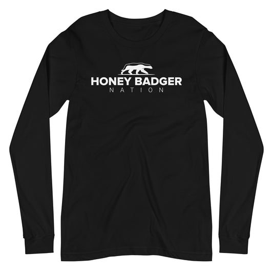 White Honey Badger Logo Unisex Long Sleeve Tee