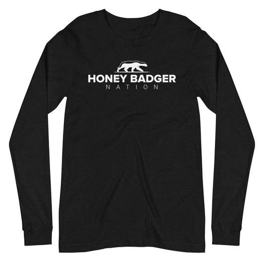 White Honey Badger Logo Unisex Long Sleeve Tee